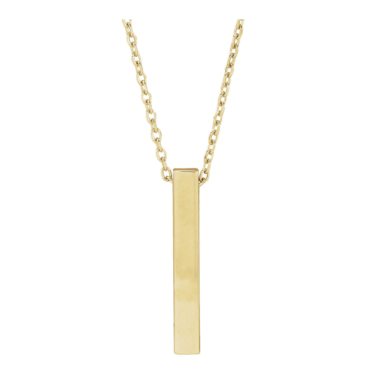 Engravable Four-Sided Bar 16-18" Necklace