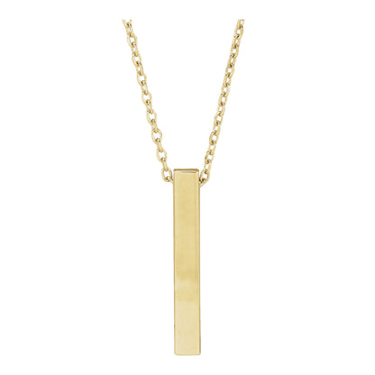 Engravable Four-Sided Bar 16-18" Necklace