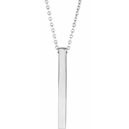 Engravable Four-Sided Bar 16-18" Necklace