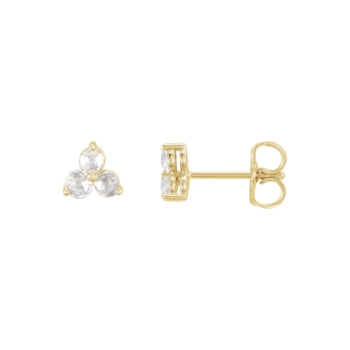 Natural Diamond Round Three-Stone Earrings