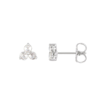 Natural Diamond Round Three-Stone Earrings