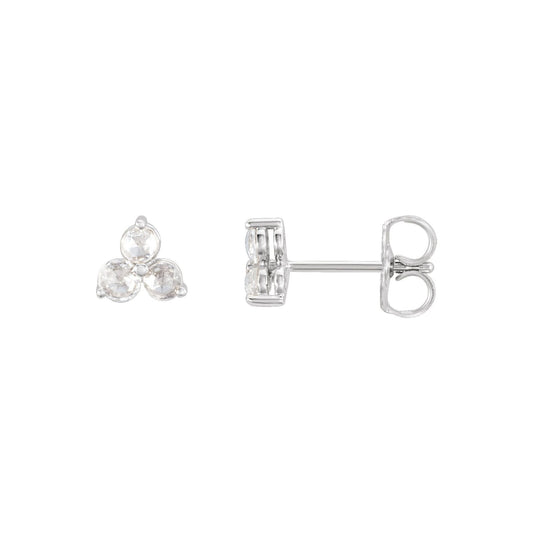 Natural Diamond Round Three-Stone Earrings
