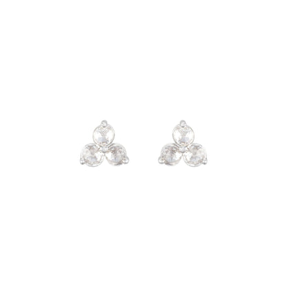 Natural Diamond Round Three-Stone Earrings