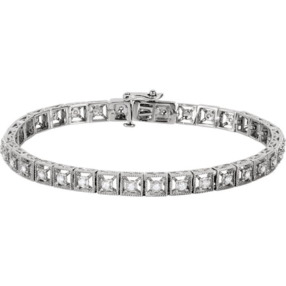 1/2 CTW Natural Diamond Line 7" Bracelet