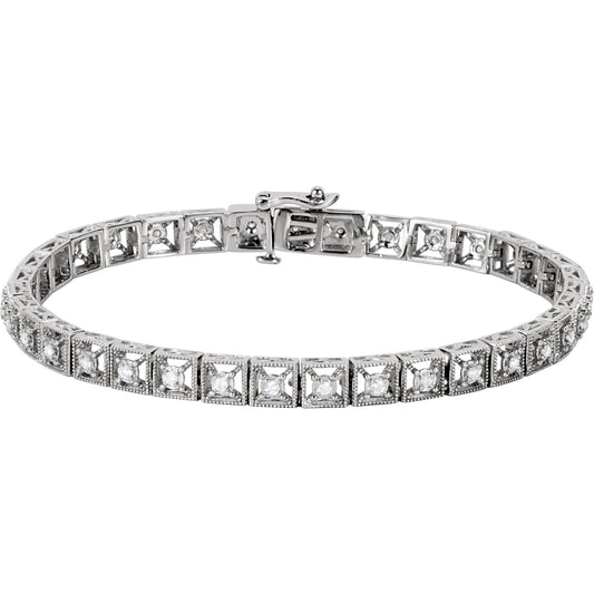 1/2 CTW Natural Diamond Line 7" Bracelet