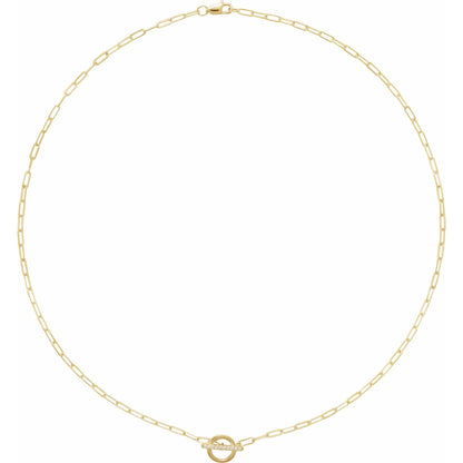 Natural Diamond Accented Toggle Necklace