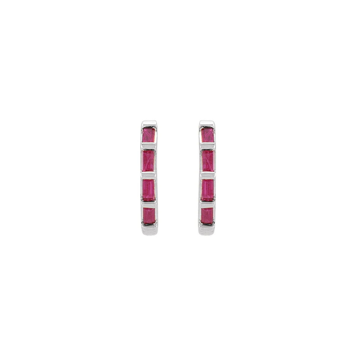 Natural Ruby Huggie Earrings