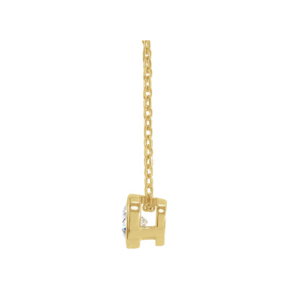 Natural Diamond Solitaire Bezel-Set Necklace