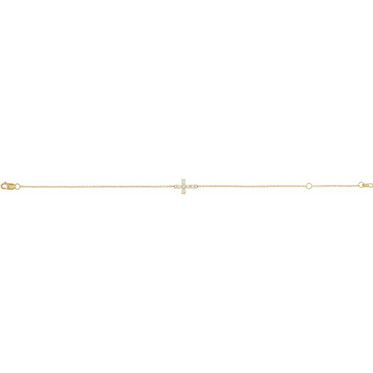 Natural Diamond Sideways Cross Bracelet