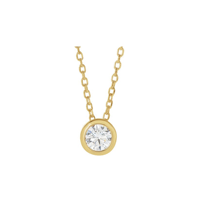Natural Diamond Solitaire Bezel-Set Necklace
