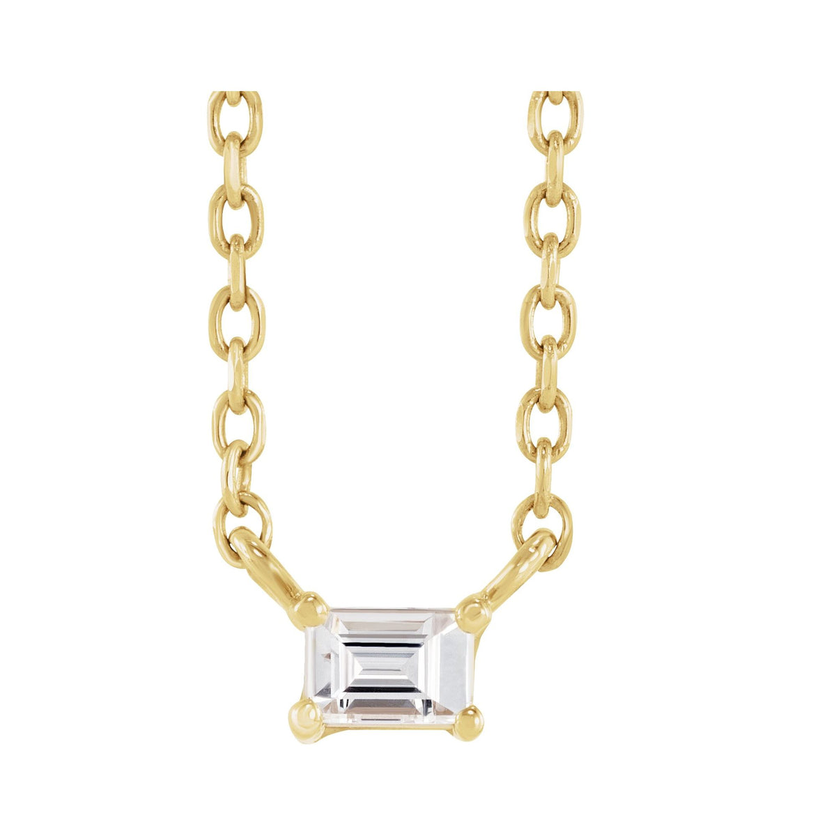 .07 CT Natural Diamond Solitaire 18" Necklace