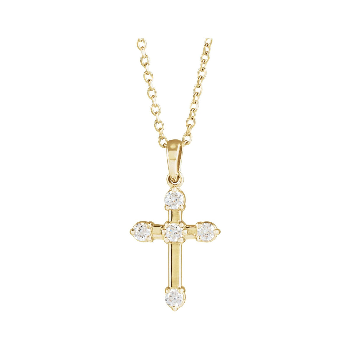Natural Diamond Cross Necklace or Pendant