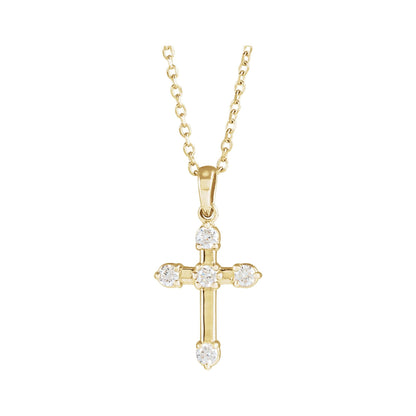 Natural Diamond Cross Necklace or Pendant