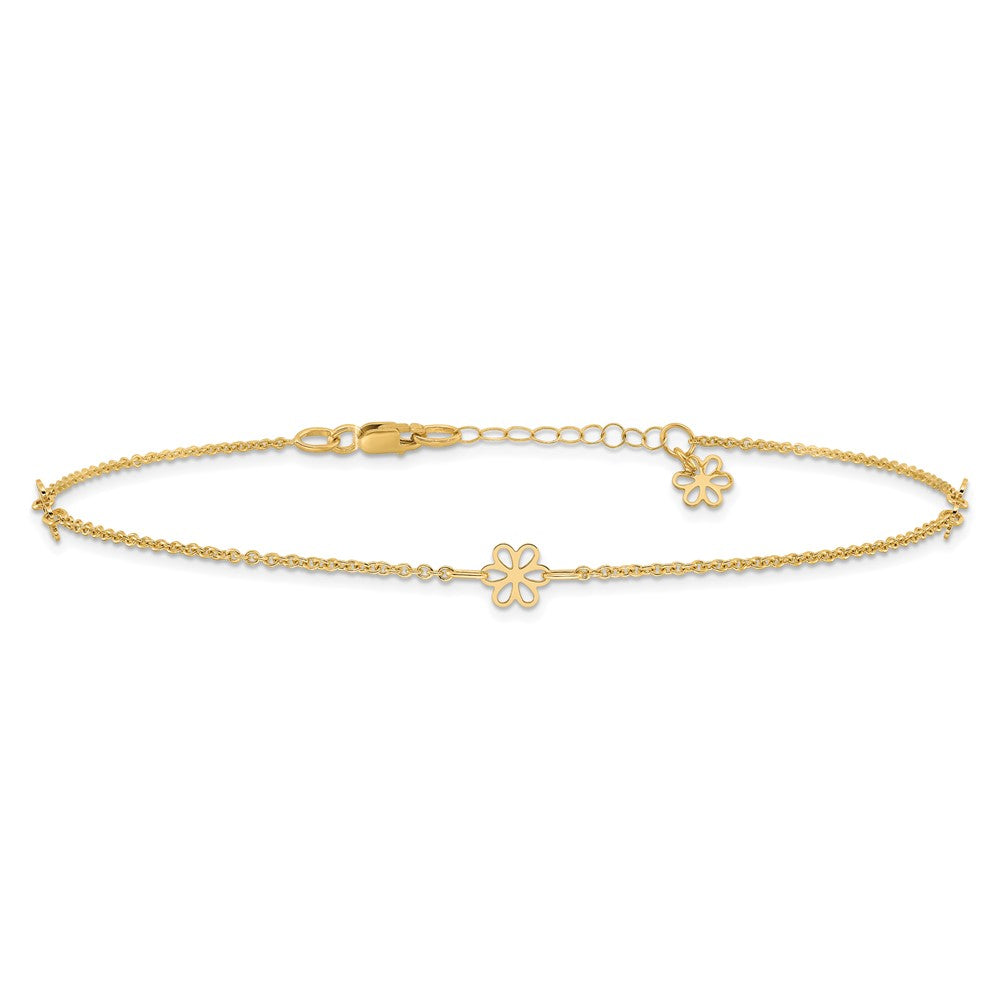 Polished Flowers Plus 1in ext. Anklet