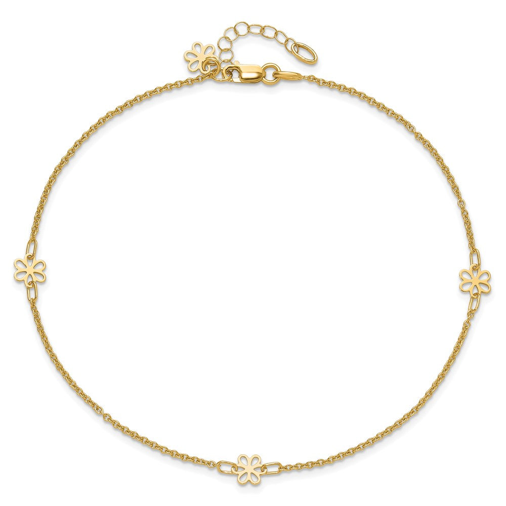 Polished Flowers Plus 1in ext. Anklet