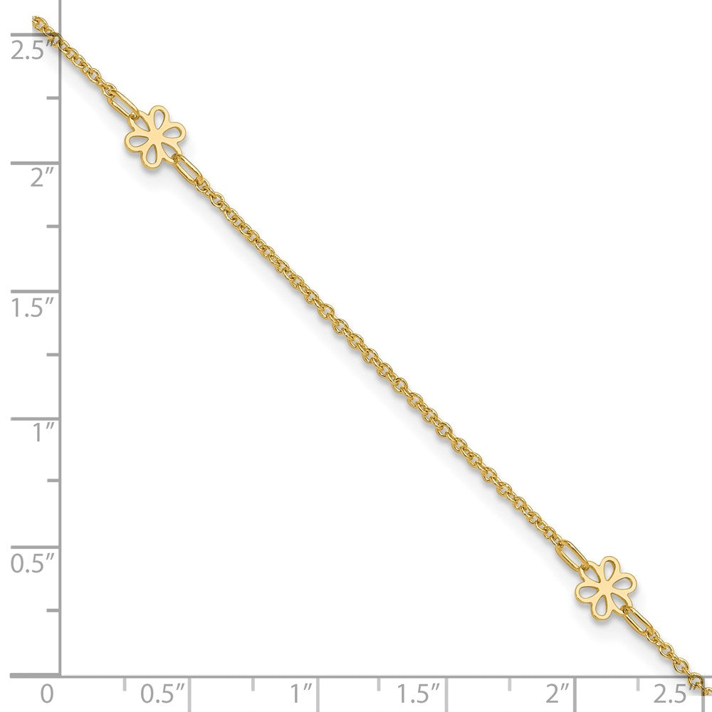 Polished Flowers Plus 1in ext. Anklet