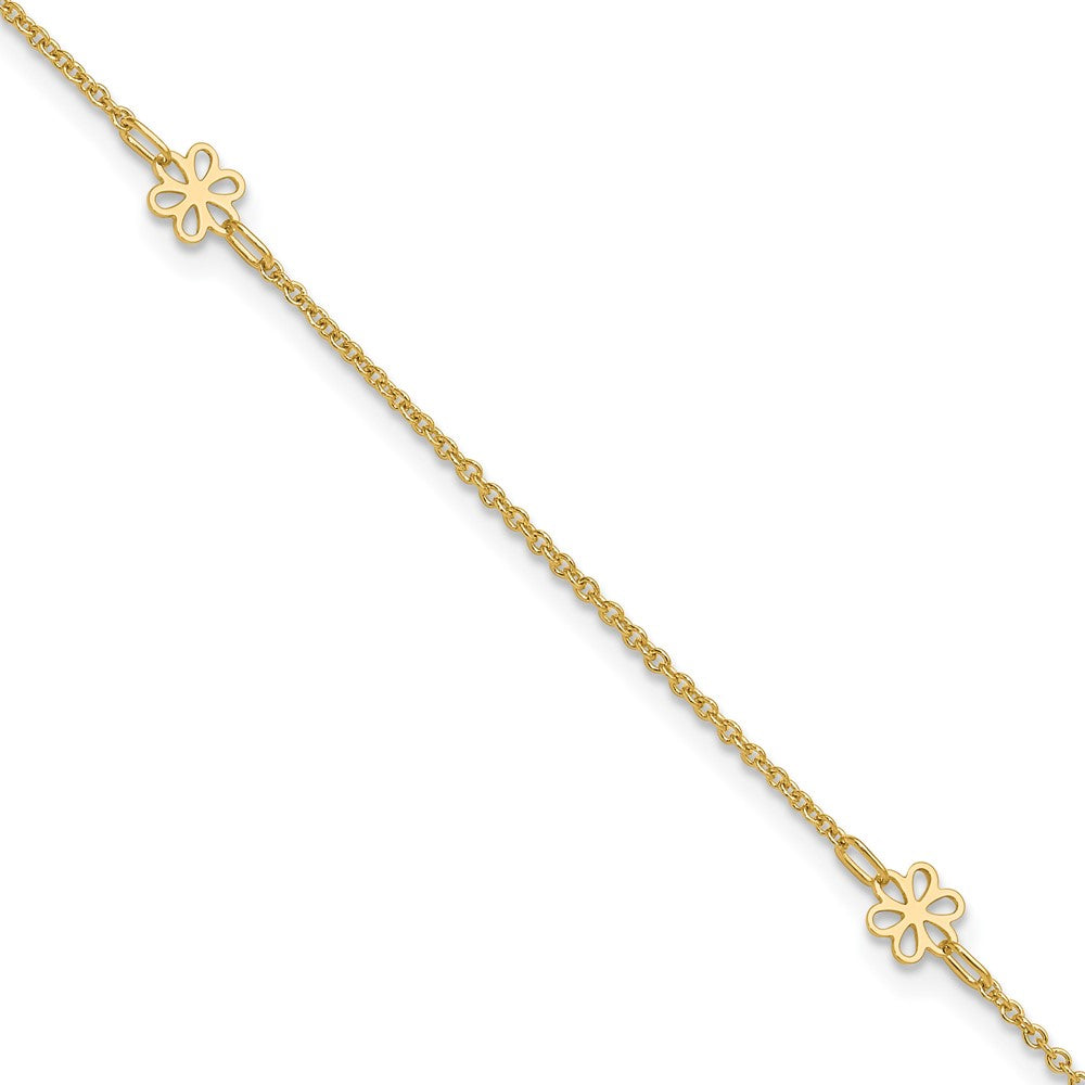 Polished Flowers Plus 1in ext. Anklet