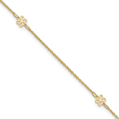 Polished Flowers Plus 1in ext. Anklet