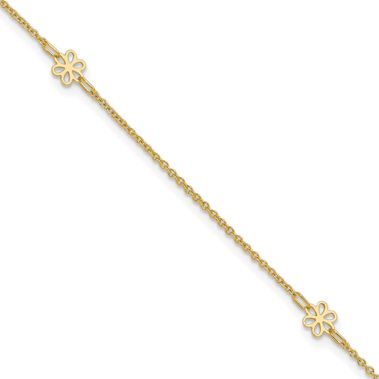 Polished Flowers Plus 1in ext. Anklet