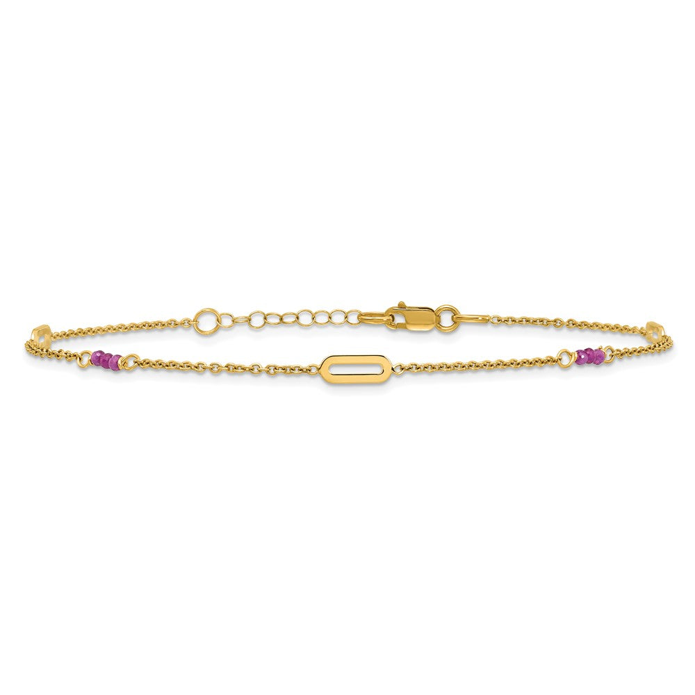 Polished Red Corundum Plus 1in ext Anklet