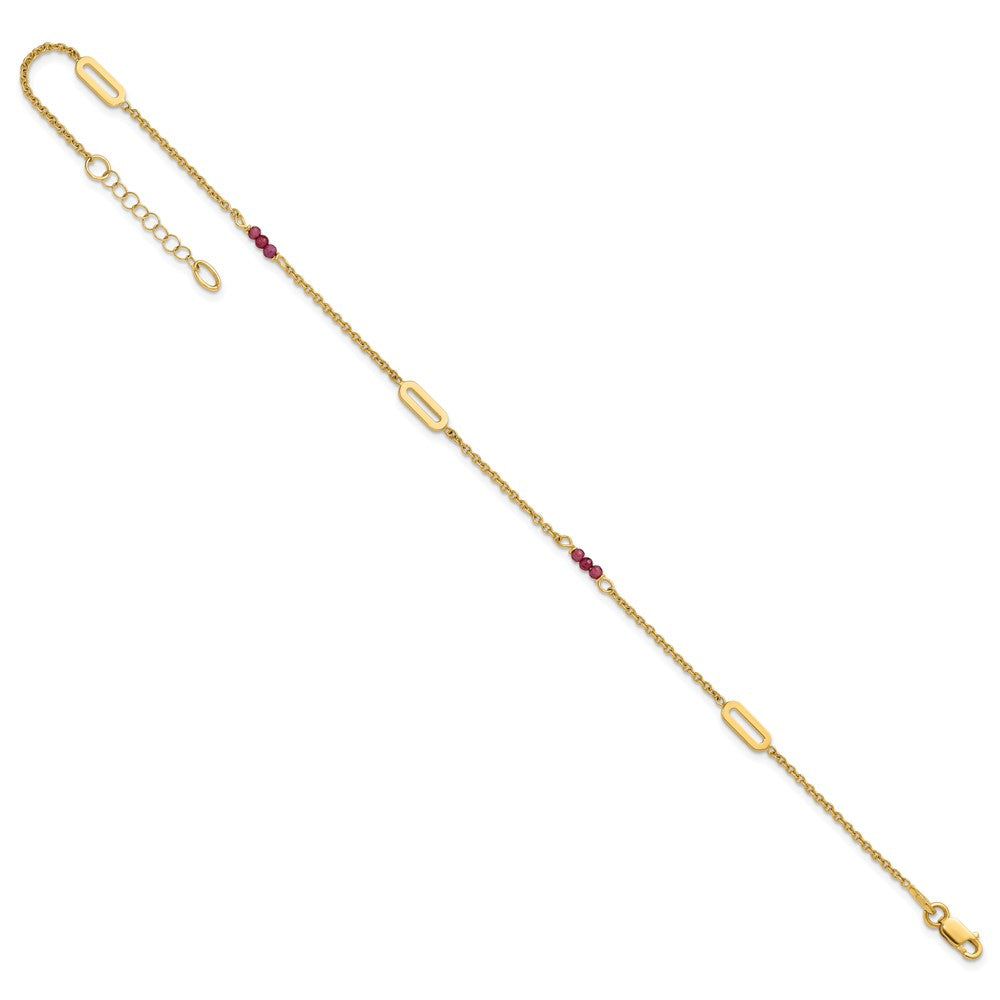 Polished Red Corundum Plus 1in ext Anklet