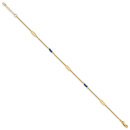 Polished Blue Spinel Plus 1in ext Anklet - 3.6mm