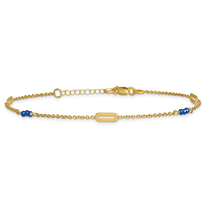 Polished Blue Spinel Plus 1in ext Anklet - 3.6mm