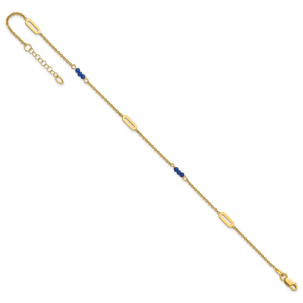 Polished Blue Spinel Plus 1in ext Anklet - 3.6mm