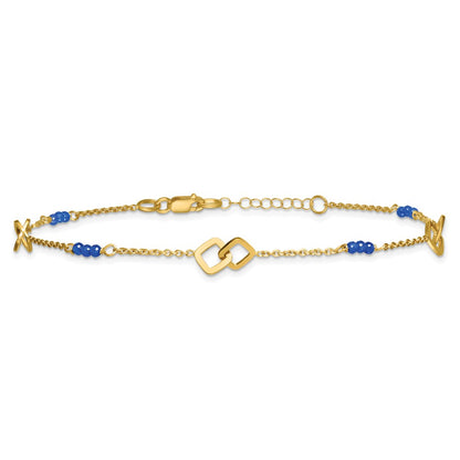 Polished Blue Spinel Plus 1in ext Anklet - 6mm