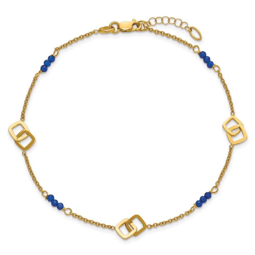Polished Blue Spinel Plus 1in ext Anklet - 6mm