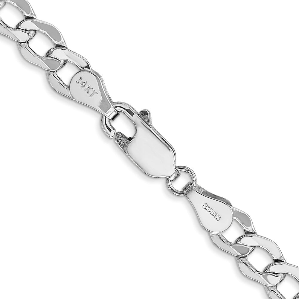 5.25mm Semi-Solid Curb Chain - White Gold