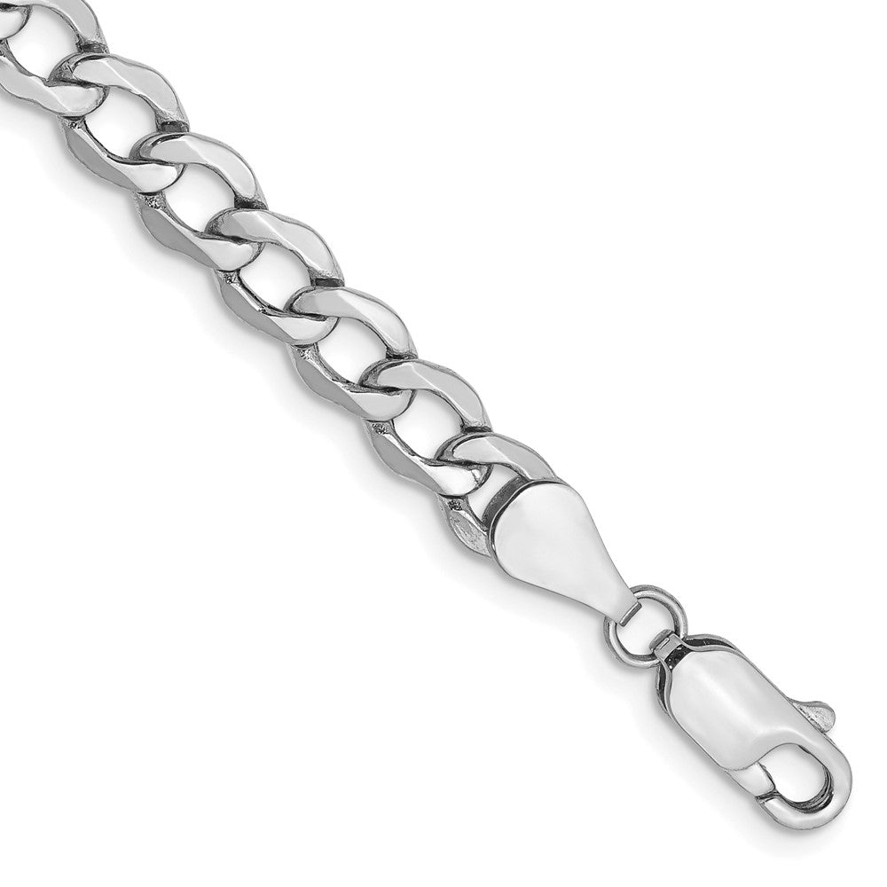 5.25mm Semi-Solid Curb Chain - White Gold