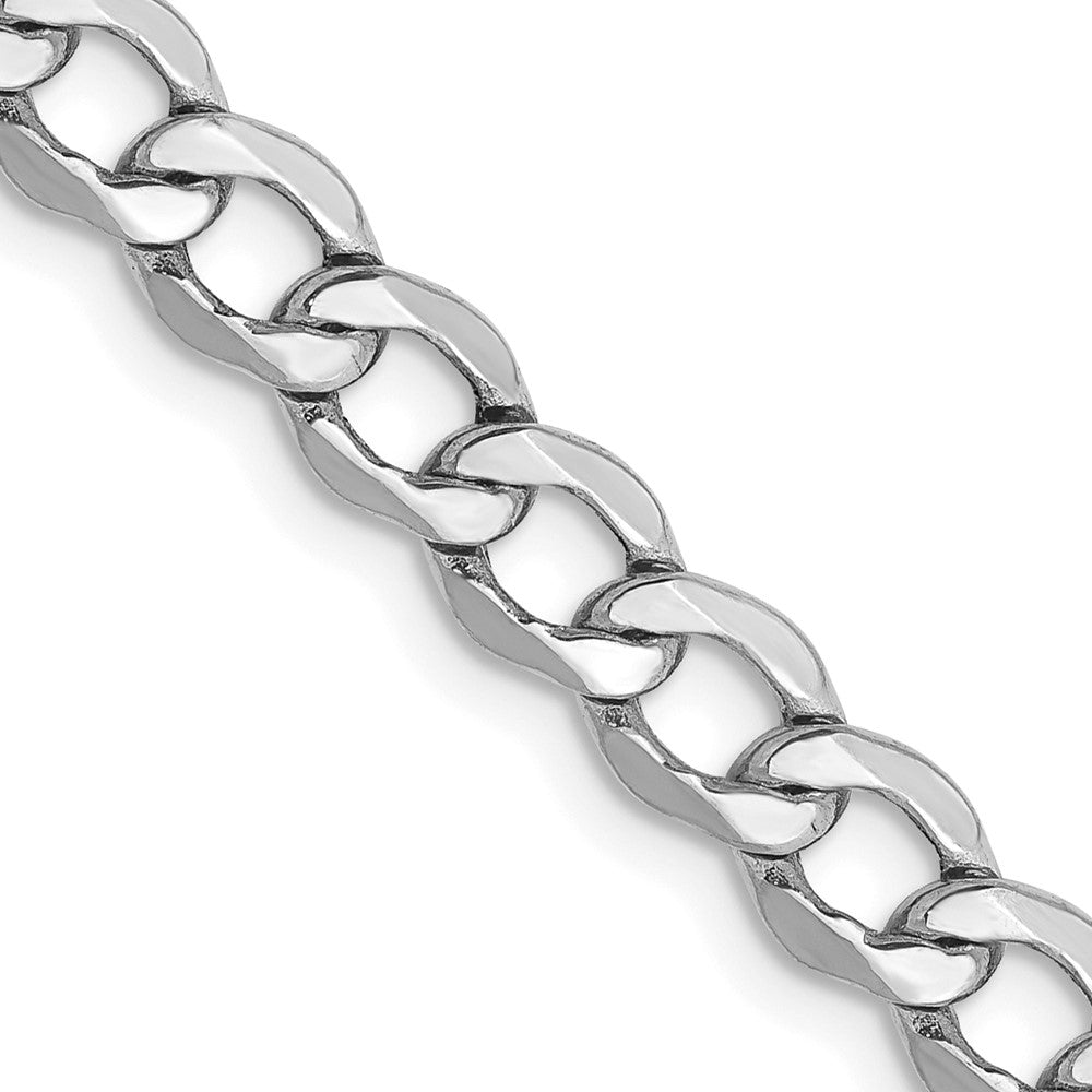5.25mm Semi-Solid Curb Chain - White Gold