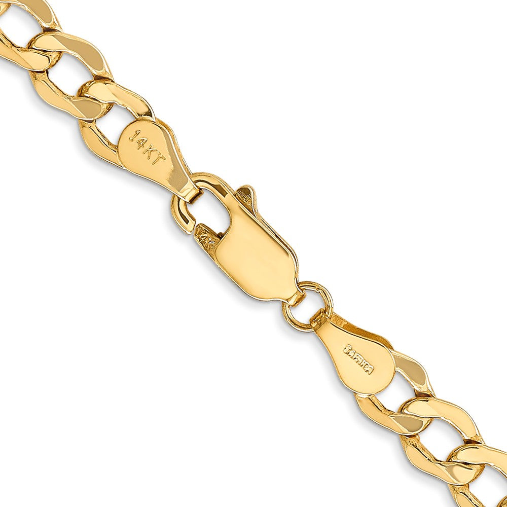 5.25mm Semi-Solid Curb Chain - Yellow Gold