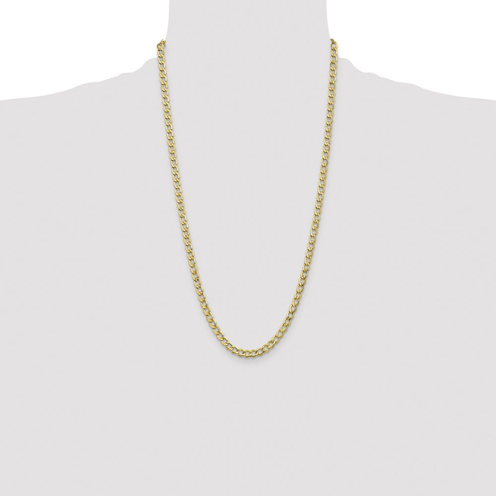 5.25mm Semi-Solid Curb Chain - Yellow Gold