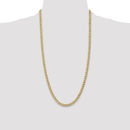 5.25mm Semi-Solid Curb Chain - Yellow Gold