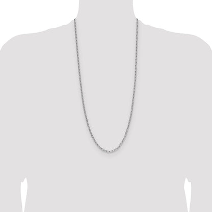 3.7mm Semi-Solid Beveled Paperclip Chain