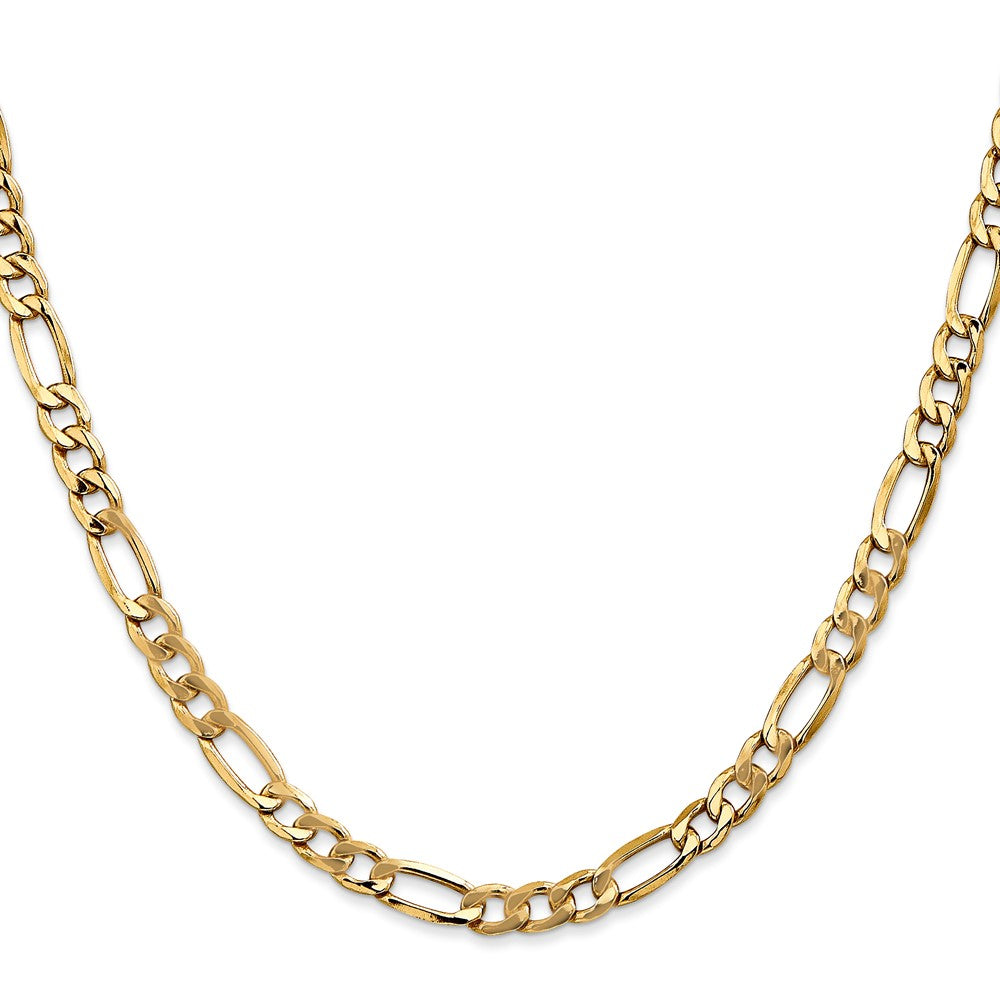5.75mm Semi-Solid Figaro Chain - Yellow Gold
