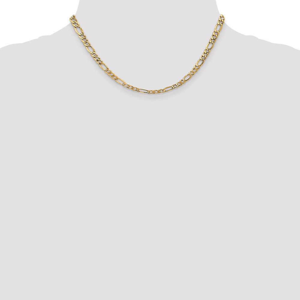 5.75mm Semi-Solid Figaro Chain - Yellow Gold