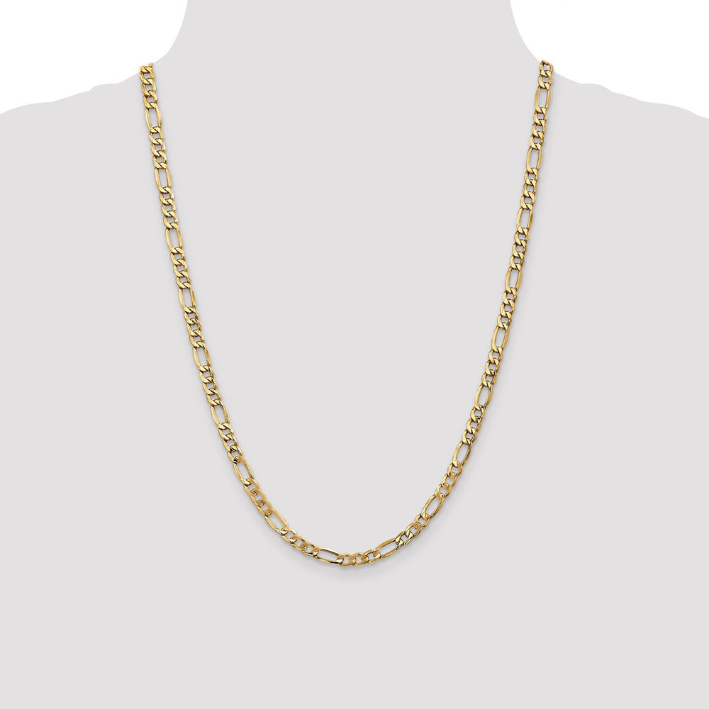 5.75mm Semi-Solid Figaro Chain - Yellow Gold