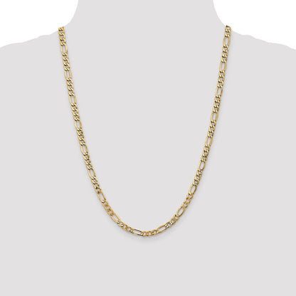 5.75mm Semi-Solid Figaro Chain - Yellow Gold