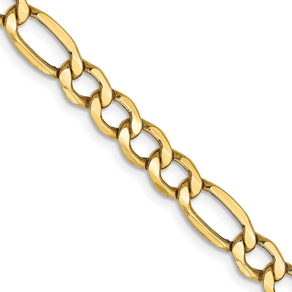 5.75mm Semi-Solid Figaro Chain - Yellow Gold