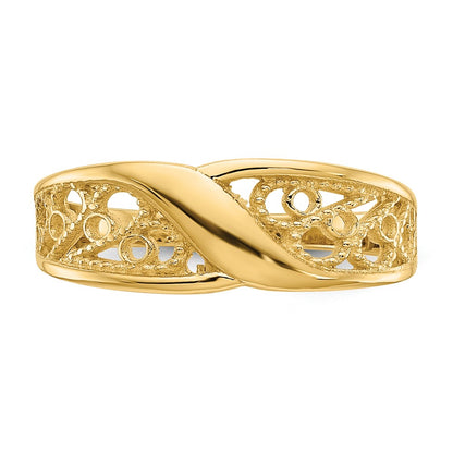 10K Polished Filigree Ring