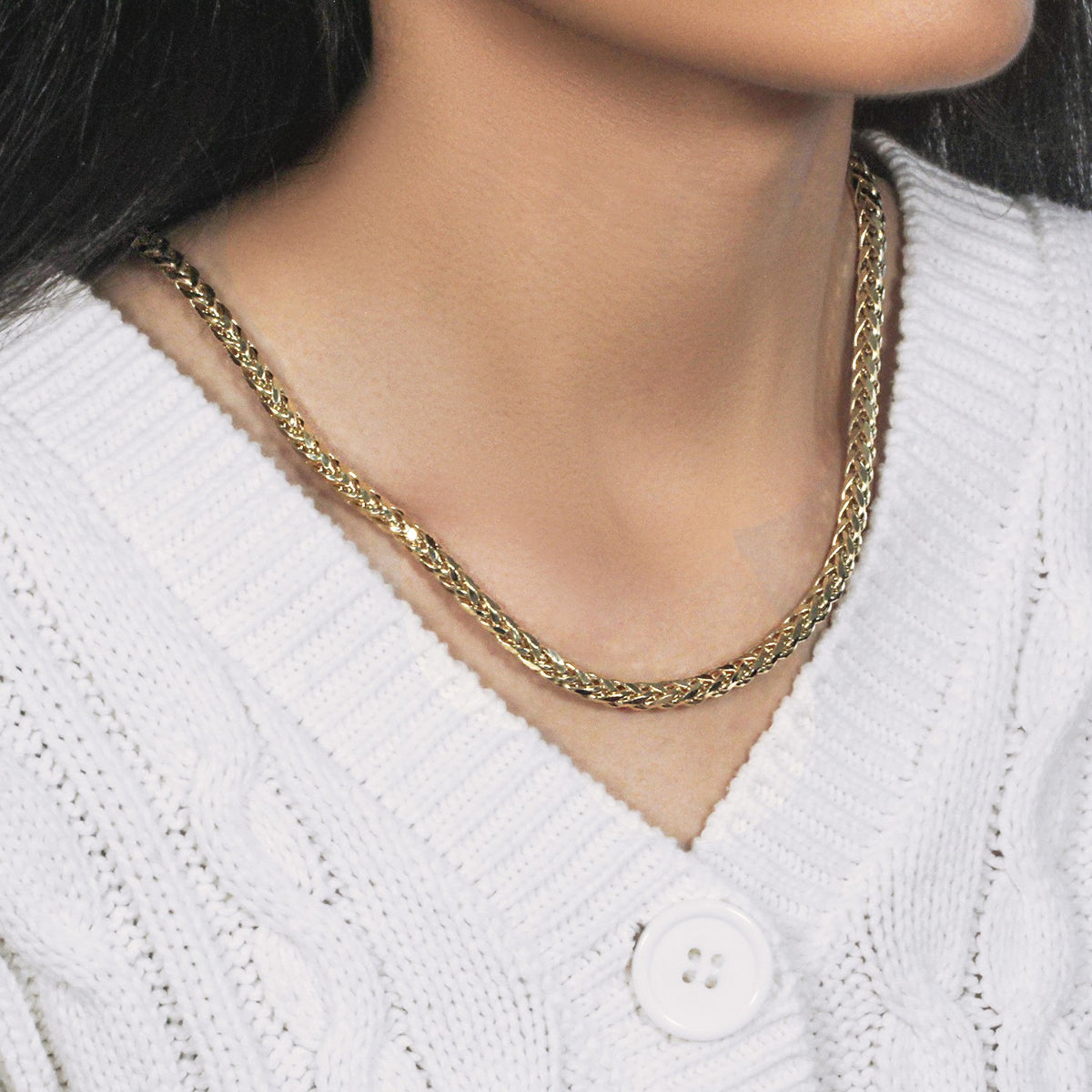 14k Yellow Gold Diamond Cut Round Franco Chain