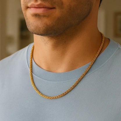 14k Yellow Gold Diamond Cut Round Franco Chain