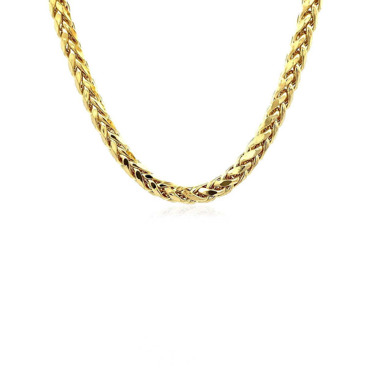 14k Yellow Gold Diamond Cut Round Franco Chain