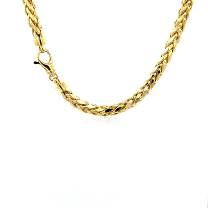 14k Yellow Gold Diamond Cut Round Franco Chain