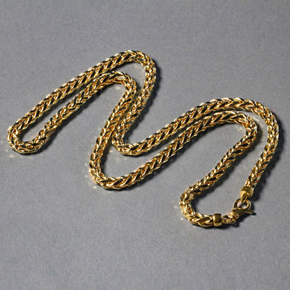 14k Yellow Gold Diamond Cut Round Franco Chain