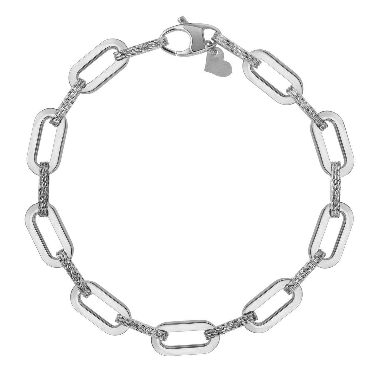 14k Diamante Paperclip Chain Bracelet (7.00 mm)