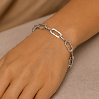 14k Diamante Paperclip Chain Bracelet (7.00 mm)